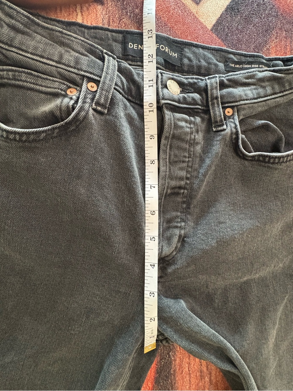 Denim Forum The Arlo High Rise Straight Jeans – 28L | Size 27 Black Casual - Picture 8 of 13